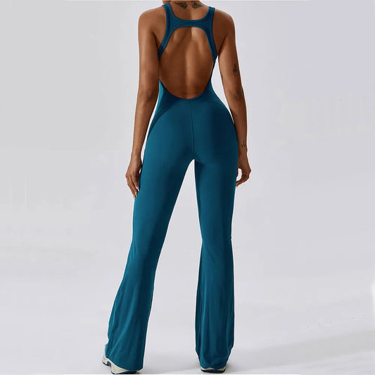 THE NOIR – OPEN BACK FLARE JUMPSUIT