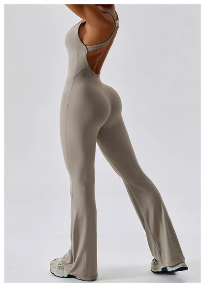 THE NOIR – OPEN BACK FLARE JUMPSUIT