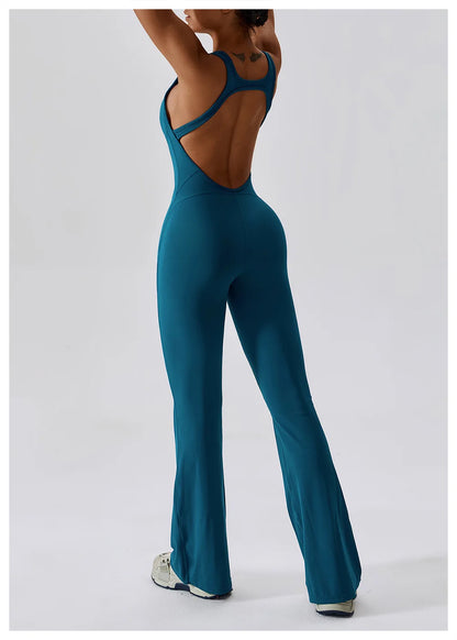 THE NOIR – OPEN BACK FLARE JUMPSUIT