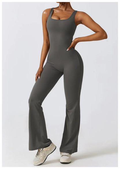 THE NOVA – BACKLESS FLARE JUMPSUIT