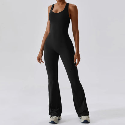 THE NOIR – OPEN BACK FLARE JUMPSUIT