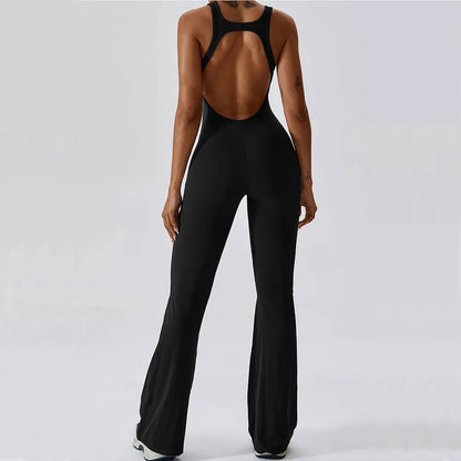 THE NOIR – OPEN BACK FLARE JUMPSUIT