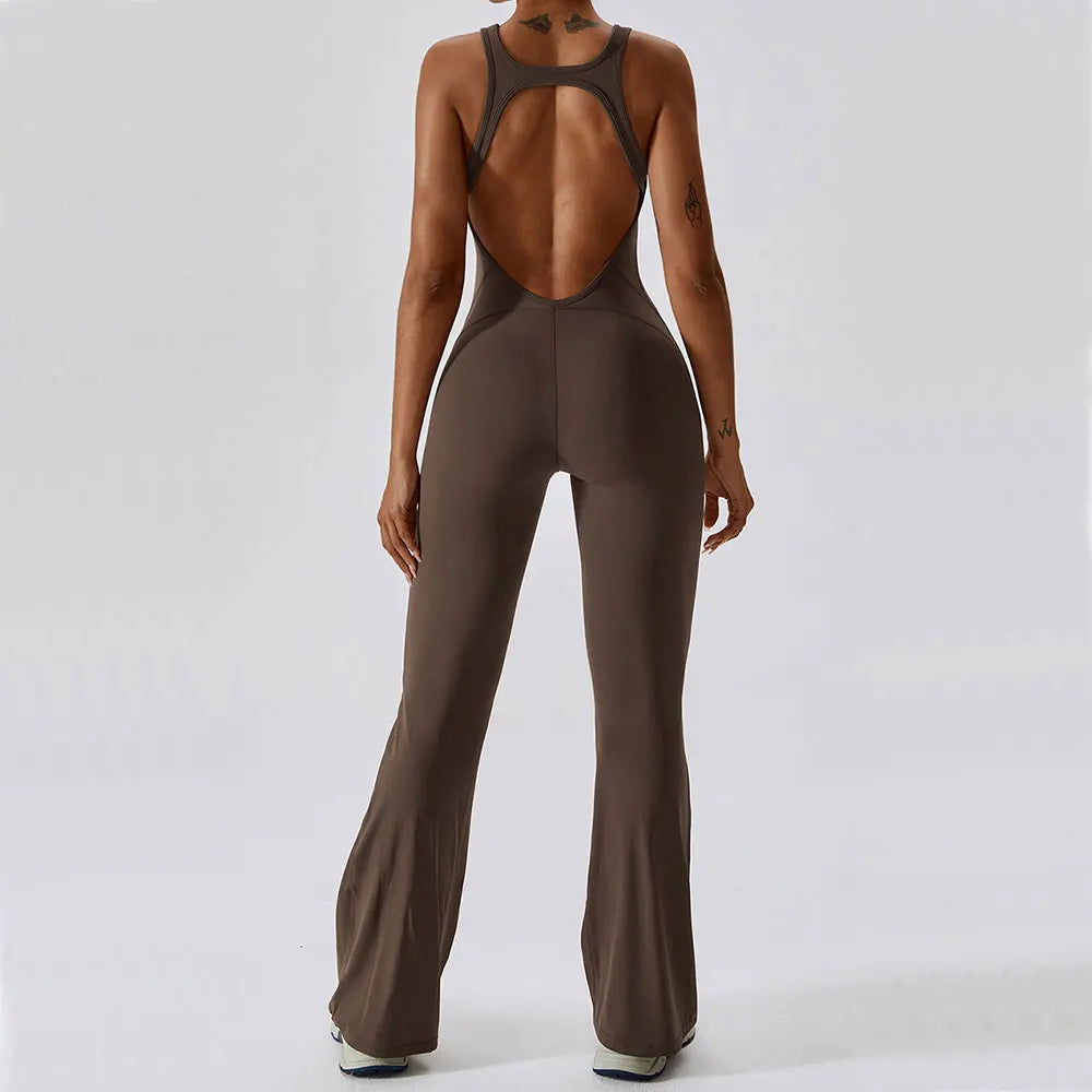 THE NOIR – OPEN BACK FLARE JUMPSUIT